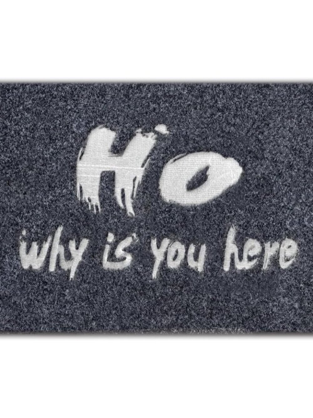 Funny Door Mat,Ho Why is You here Black Doormats,Funny Floor Embroidered Welcome